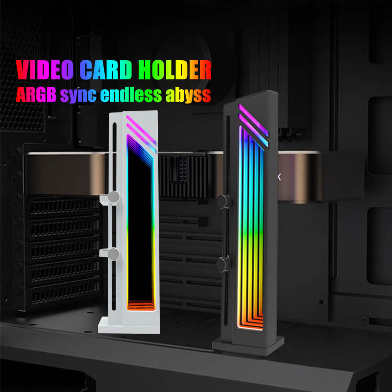 Tech Accessories Pc - Jumpeak-argb同期エフェクトコンピュータービデオカードホルダー、グラフィックカードサポートスタンド、落下防止ブラケット、PC、GPU、VGA、5V用アクセサリ