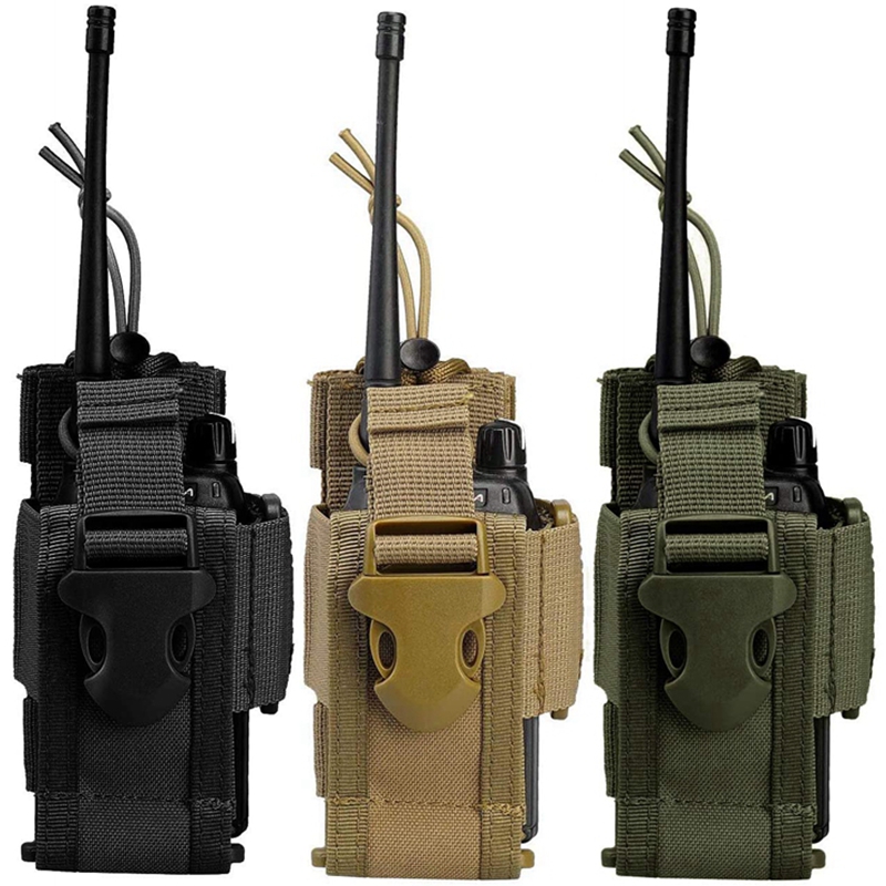 Tech Accessories Pouch - ナイロン製トランシーバーケース 調整可能なトランシーバーバッグ モール式双方向無線機ホルスターポーチ タクティカルハンティングインターコム吊り下げバッグ