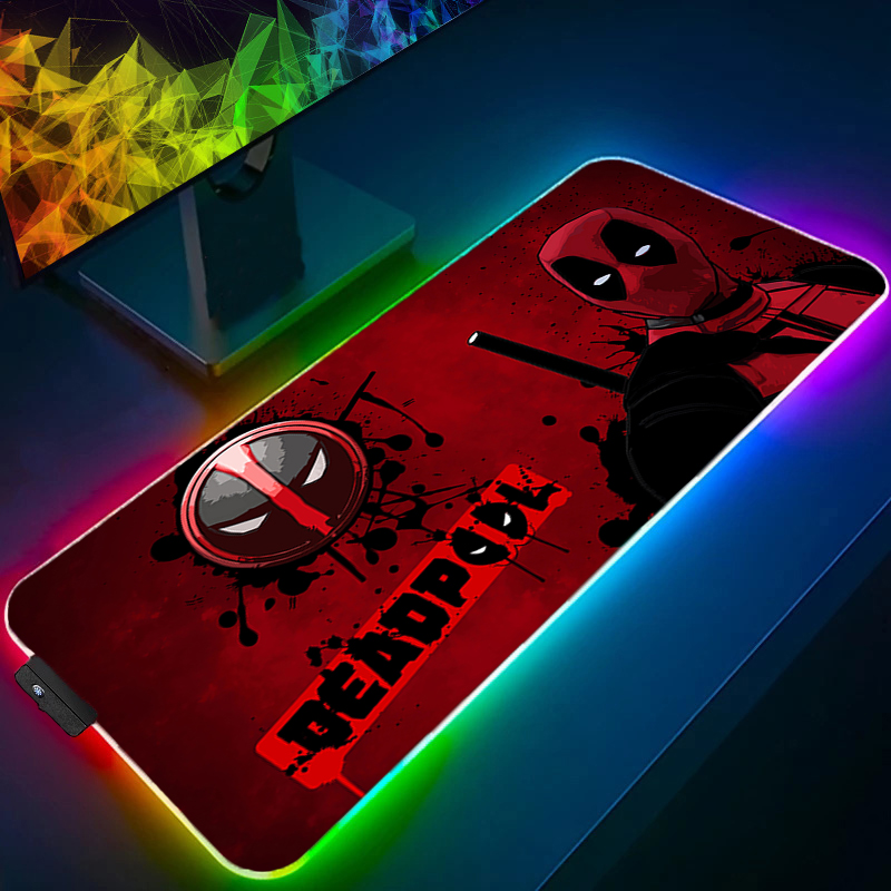 Tech Accessories Pc - LED マウスパッドゲーミングバックライトロックエッジアニメアクセサリー RGB マウスパッドゲーマー PC コンプリートコンピュータ