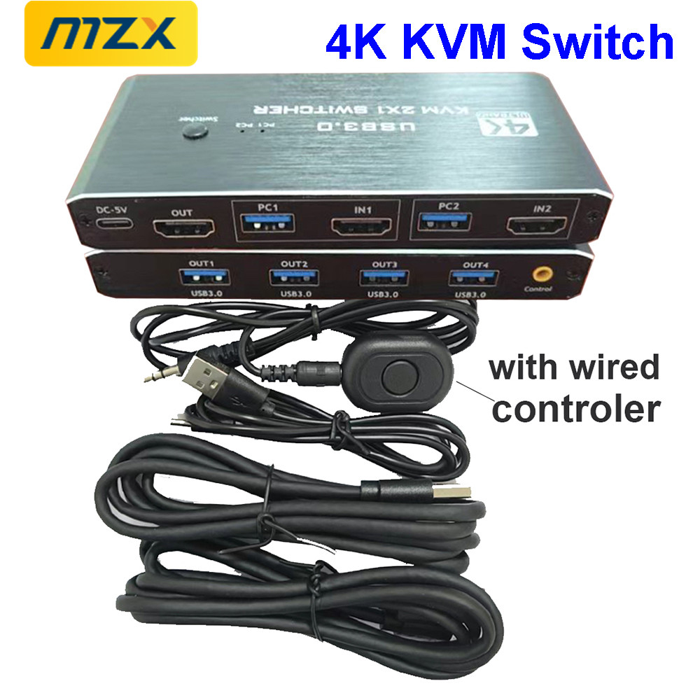 Tech Accessories Pc - KVMスイッチ 4K 60Hz スイッチャー USB 3.0