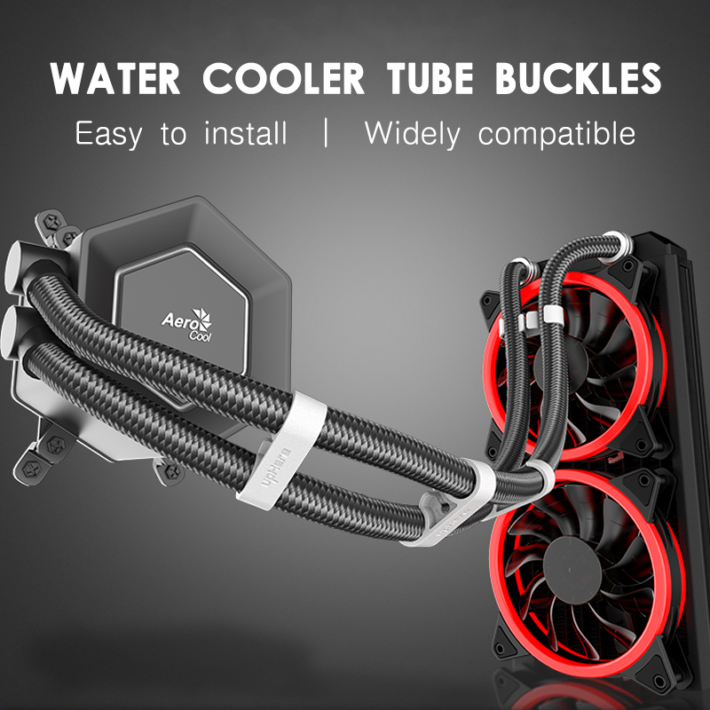Tech Accessories Pc - Jumpeak ユニバーサルコンピュータ水クーラーチューブパイプコームアレンジ固定バックルクリップ PC DIY アクセサリー