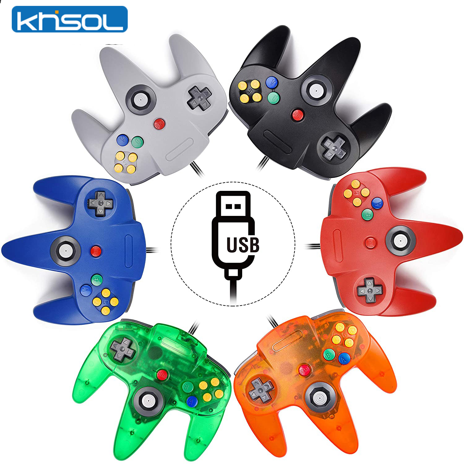 Tech Accessories Pc - N64 コントローラクラシック USB 有線リモートゲームパッドゲームジョイスティックアクセサリークラシック 64 コンソールレトロゲーム