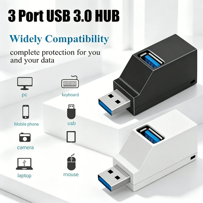 USB 3.0 2.0 回転可能な 3 ポートハブスプリッタ - Tech Accessories Pc のレビューと価格